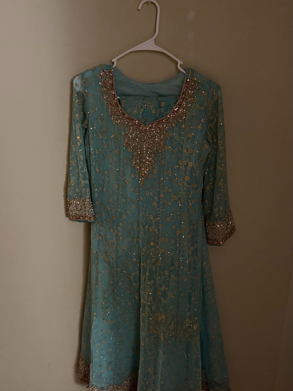 Embroidered Elegant Fancy Women's Dress with Sequin Detail